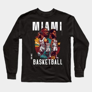 Miami heat basketball  vector graphic design Long Sleeve T-Shirt